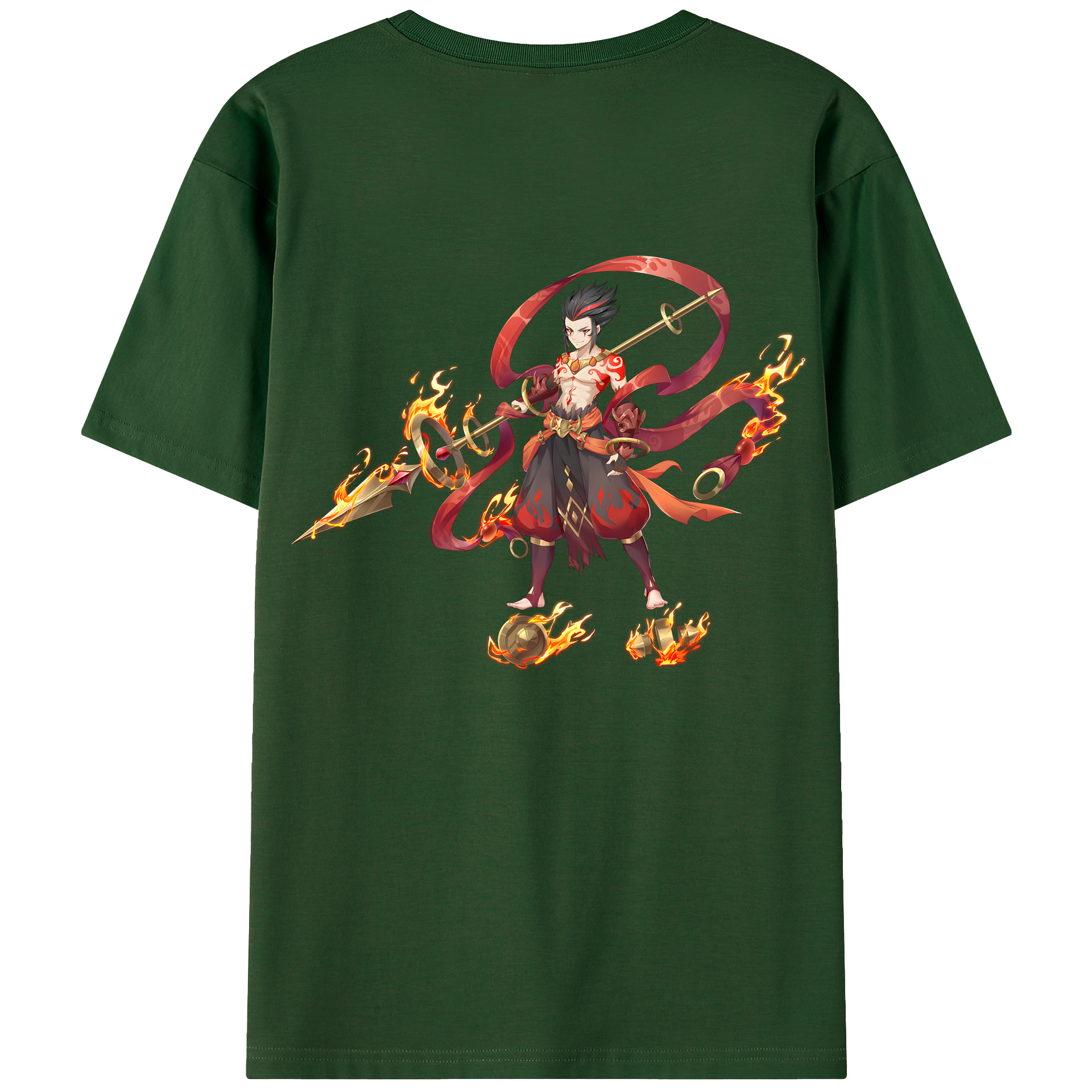 （画像用） Ne Zha 2 ナタ 魔童の大暴れ 綿100％半袖Tシャツ（背面プリント）